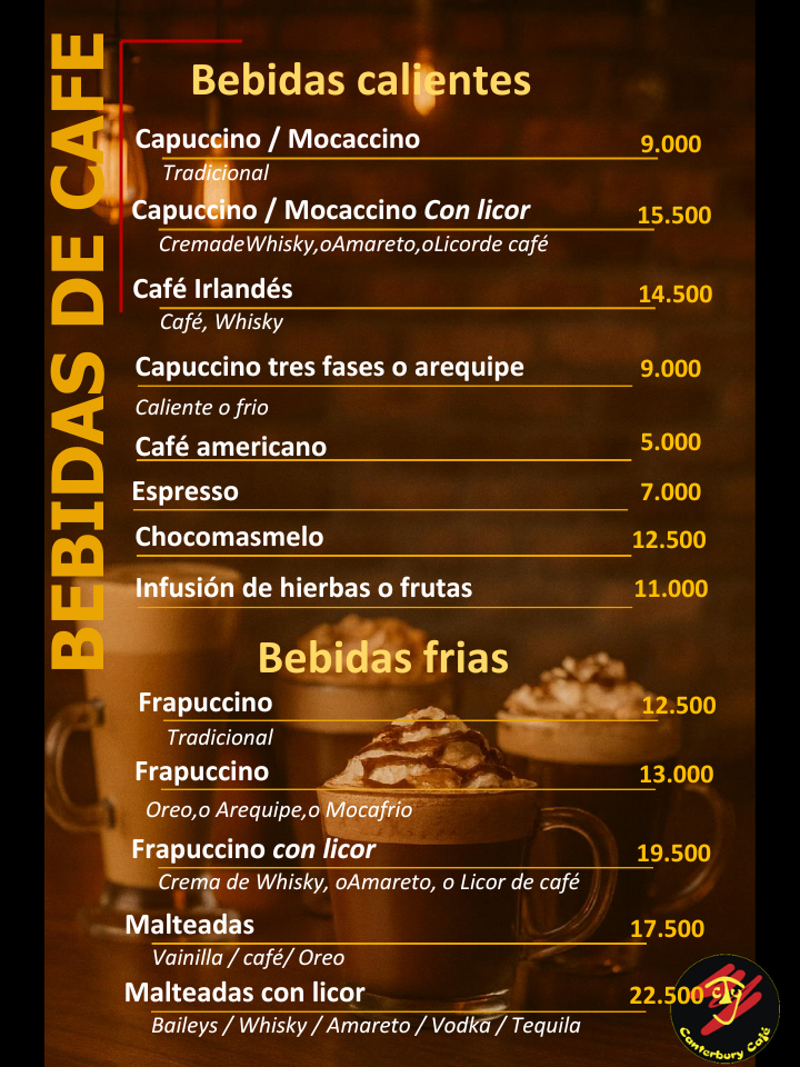 BEBIDAS DE CAFE